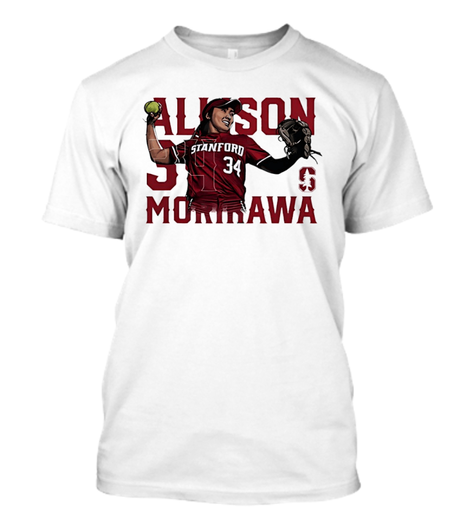 Allison Morikawa 34 Stanford Softball Cardinal S T-Shirt