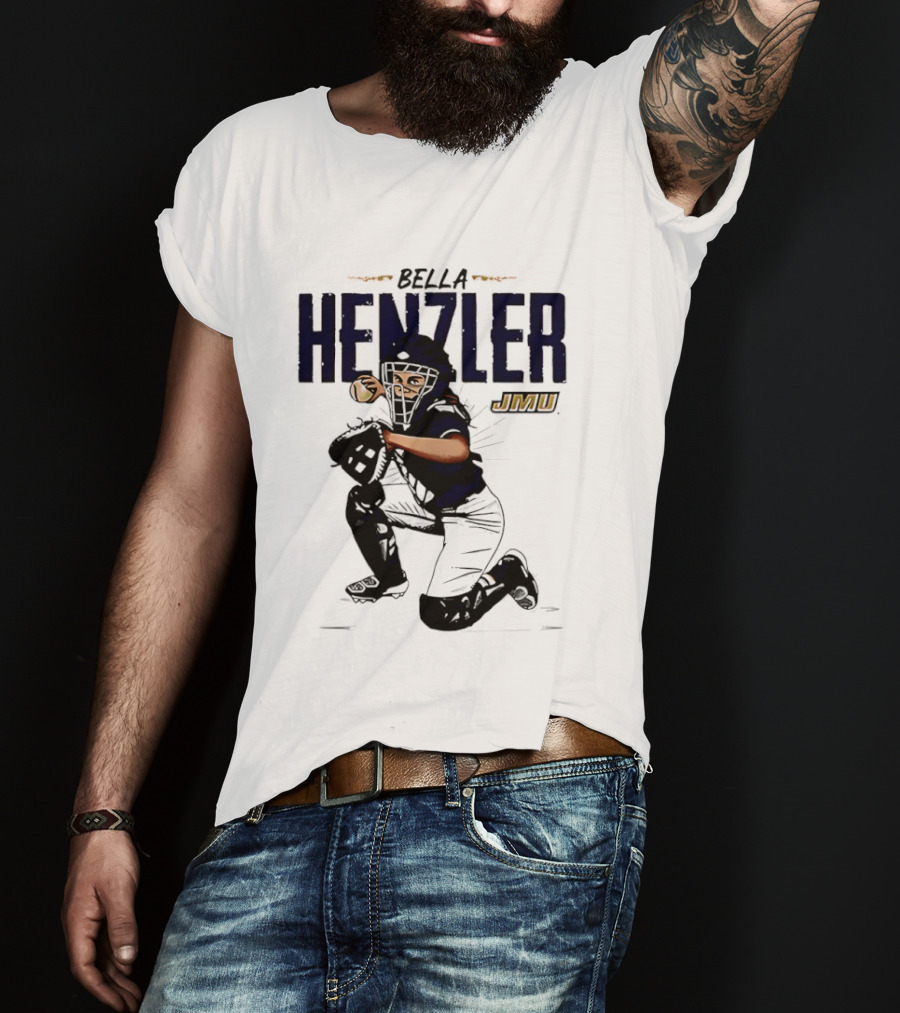 Bella Henzler JMU Dukes Softball Caricature James Madison T-Shirt