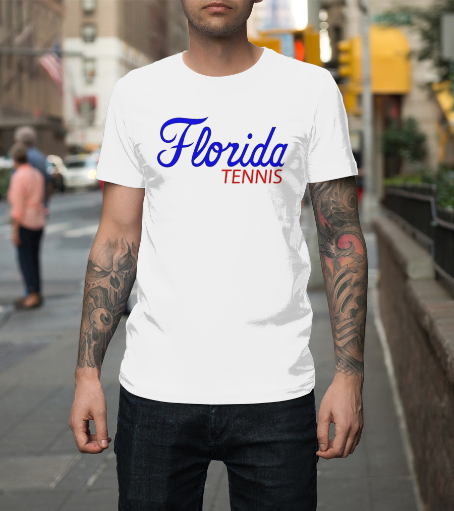 Florida Tennis Bold Blue Red Script T-Shirt