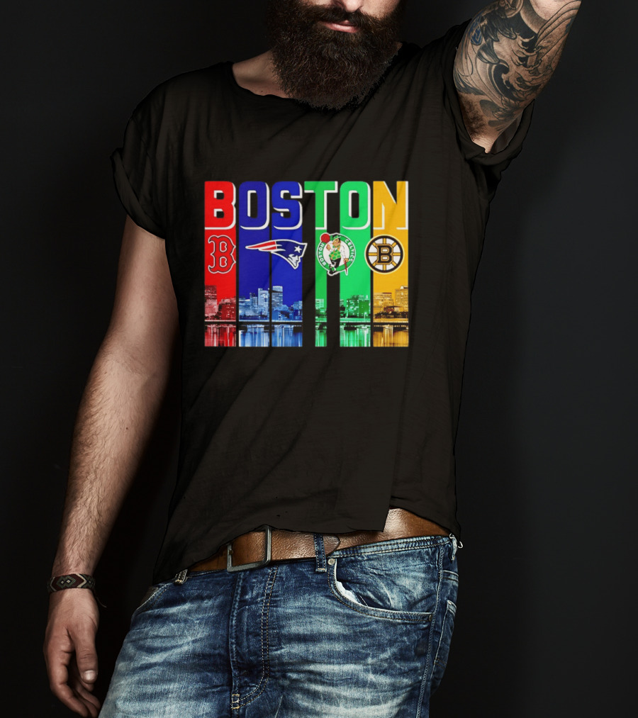Boston Red Sox New England Patriots Celtics Bruins Mashup Sports Boston T-Shirt