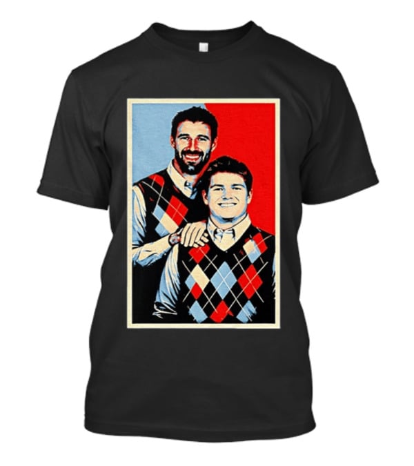 Mike Vrabel Drake Maye New England Patriots Football Hope Iconic Argyle Sweater T-Shirt