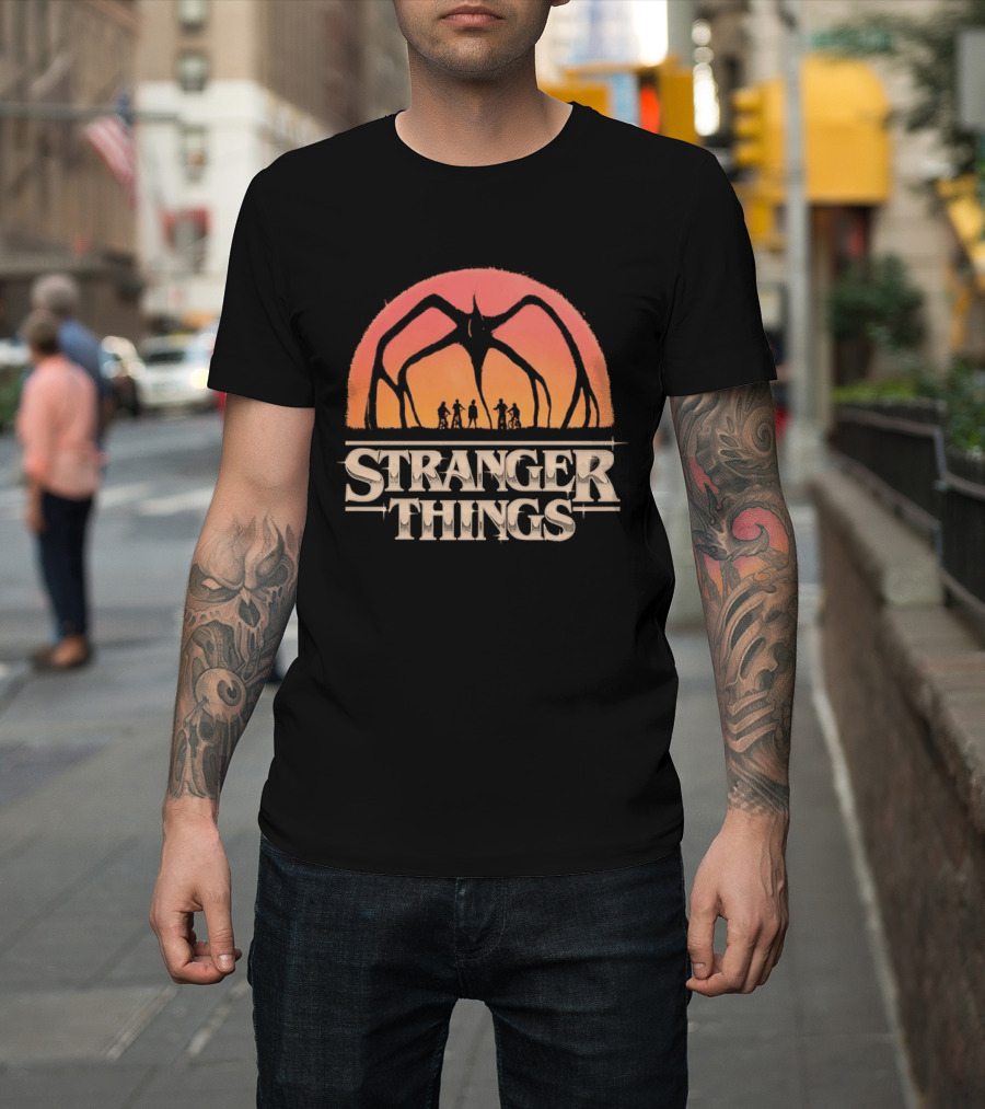 Stranger Things Mind Flayer Sunset Silhouette Scene T-Shirt