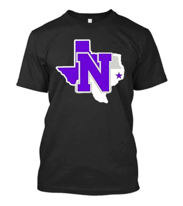 Norton High School Football Texas Map Purple N Star T-Shirt