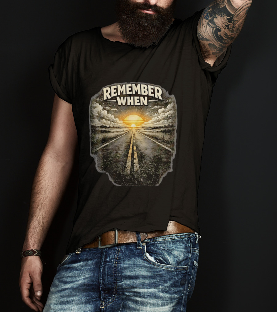 Remember When Sunset Old Soul Nostalgia Vintage Road Trip Retro Aesthetic T-Shirt
