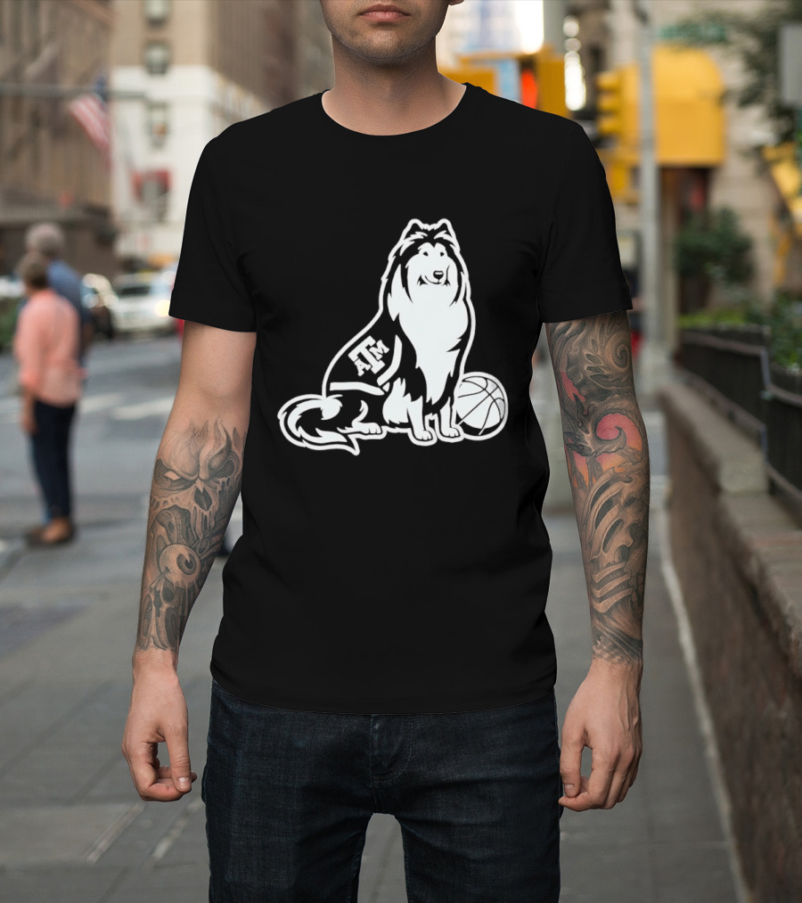 Texas A&M Reveille Basketball Mascot Aggies T-Shirt