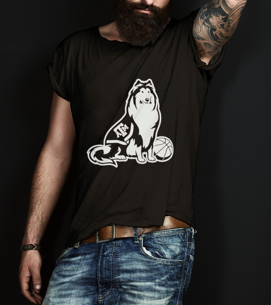 Texas A&M Reveille Basketball Mascot Aggies T-Shirt