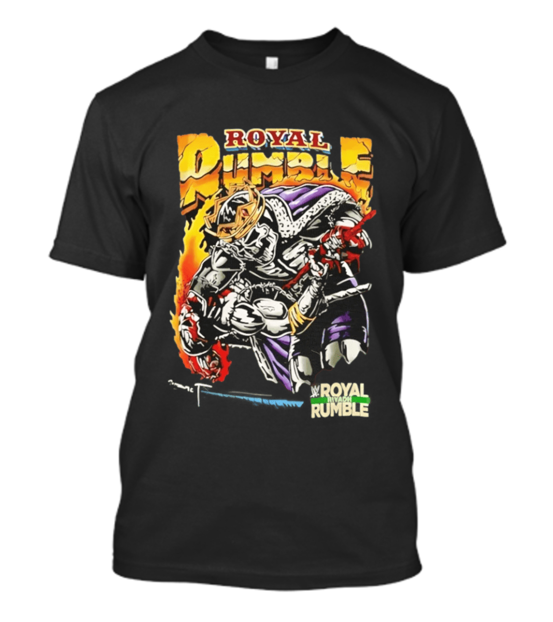 Royal Rumble Riyadh Boulevard Skeleton Crown Flame T-Shirt