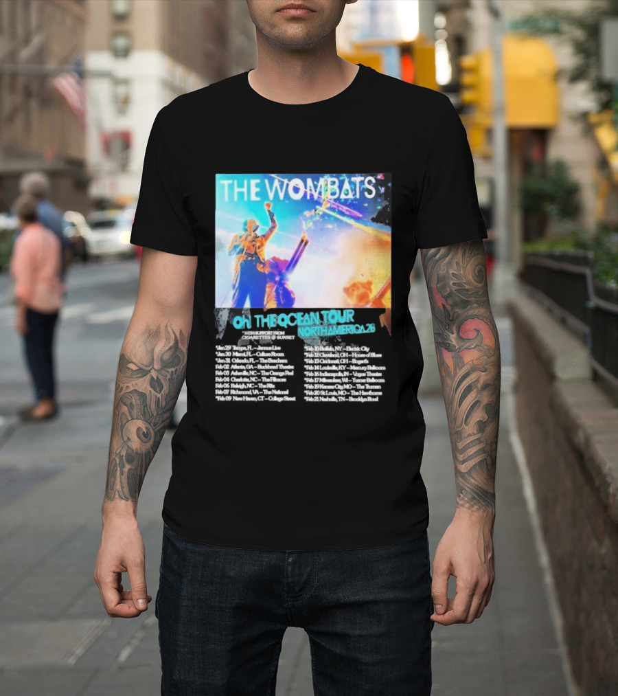The Wombats Oh The Ocean Tour North America 2026 Dates T-Shirt