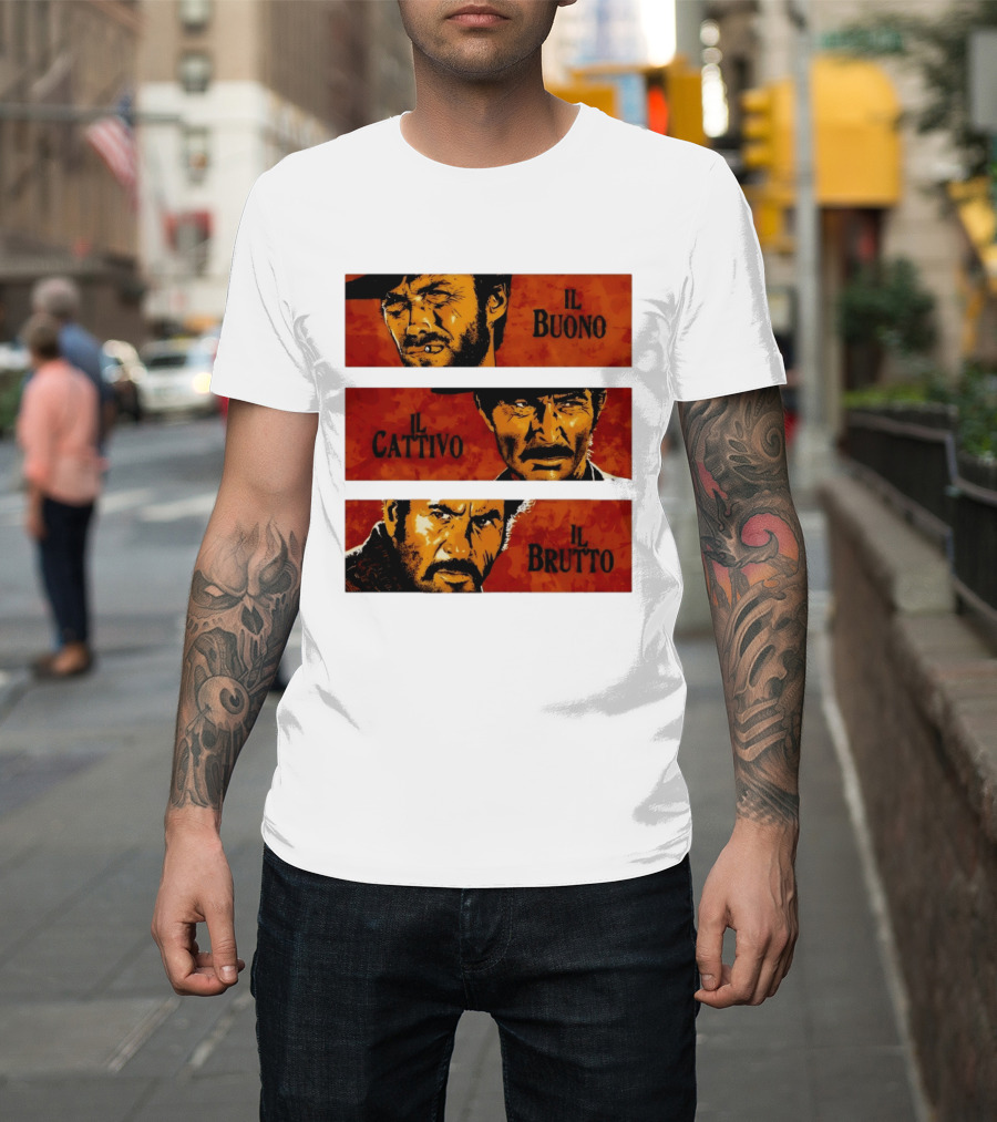 IL Buono IL Brutto IL Cattivo Spaghetti Western Iconic Characters T-Shirt