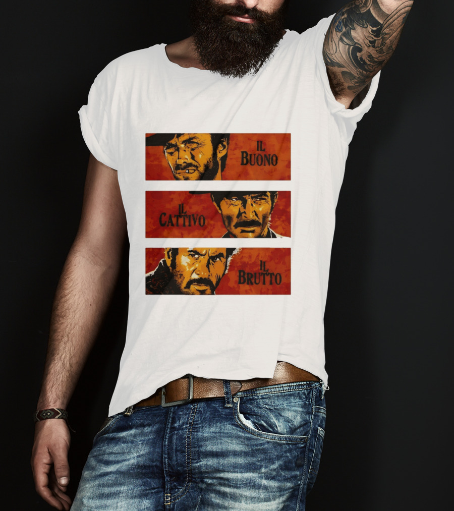 IL Buono IL Brutto IL Cattivo Spaghetti Western Iconic Characters T-Shirt