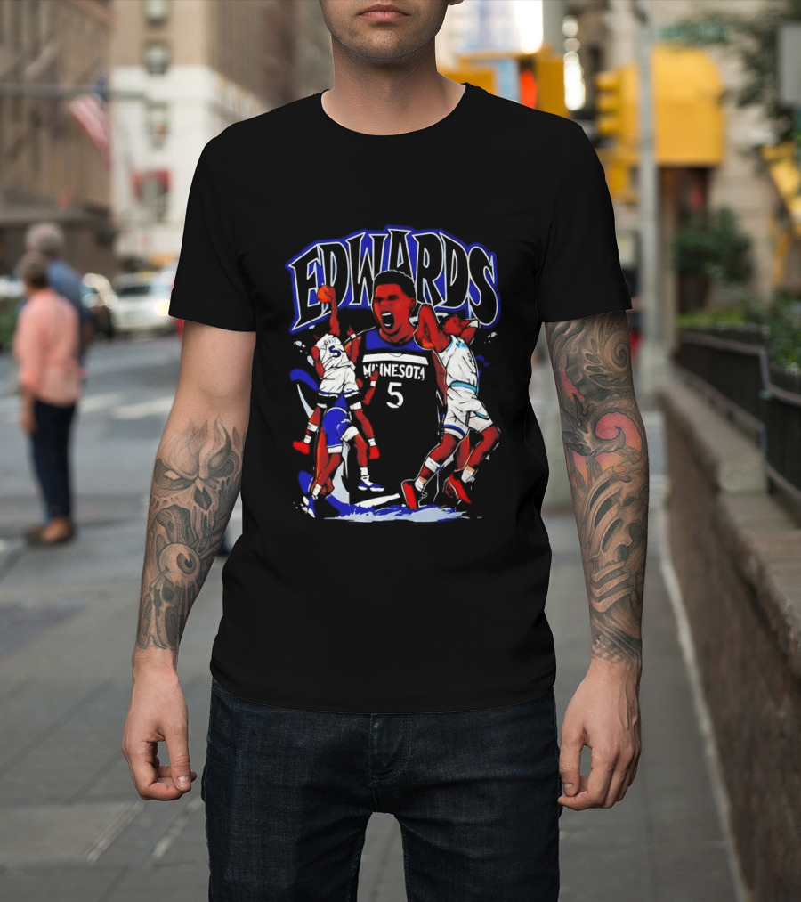 Edwards Minnesota 5 Anime Basketball Sports T-Shirt
