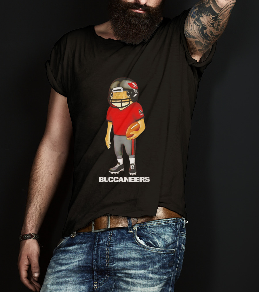 Bad Bunny X Tampa Bay Buccaneers Football Character With Helmet And Jersey T-Shirt