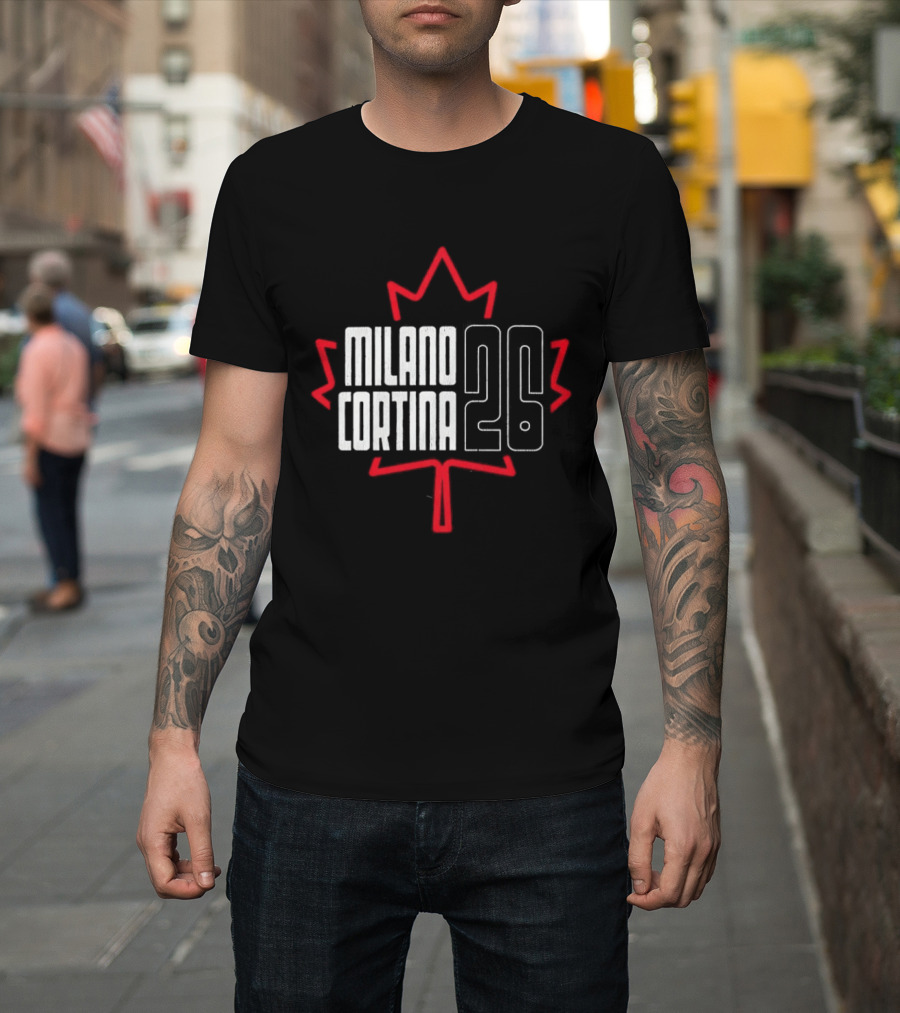 Canada Maple Leaf Milano Cortina 26 Hockey Concept T-Shirt