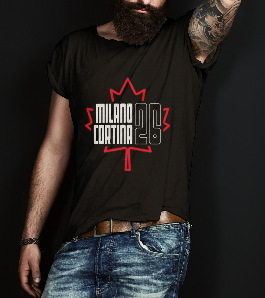 Canada Maple Leaf Milano Cortina 26 Hockey Concept T-Shirt