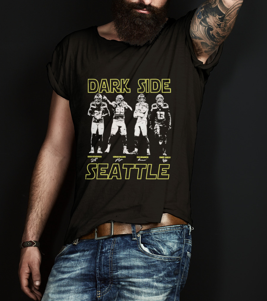 Dark Side Defense Seattle Seahawks Signatures T-Shirt