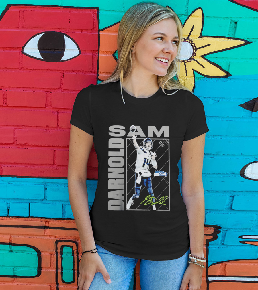 Darnold SAM Seattle Seahawks 14 Football Player Action T-Shirt