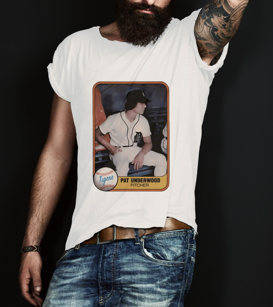 Tigers Pat Underwood Pitcher Baseball Card T-Shirt