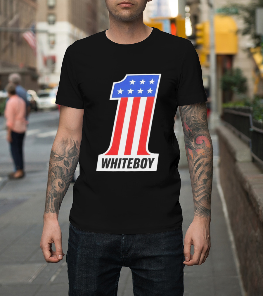 Number 1 Whiteboy Stars Stripes USA Flag T-Shirt
