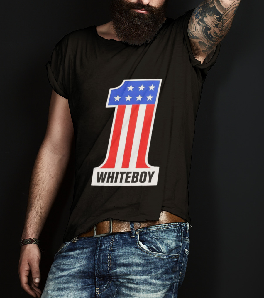 Number 1 Whiteboy Stars Stripes USA Flag T-Shirt