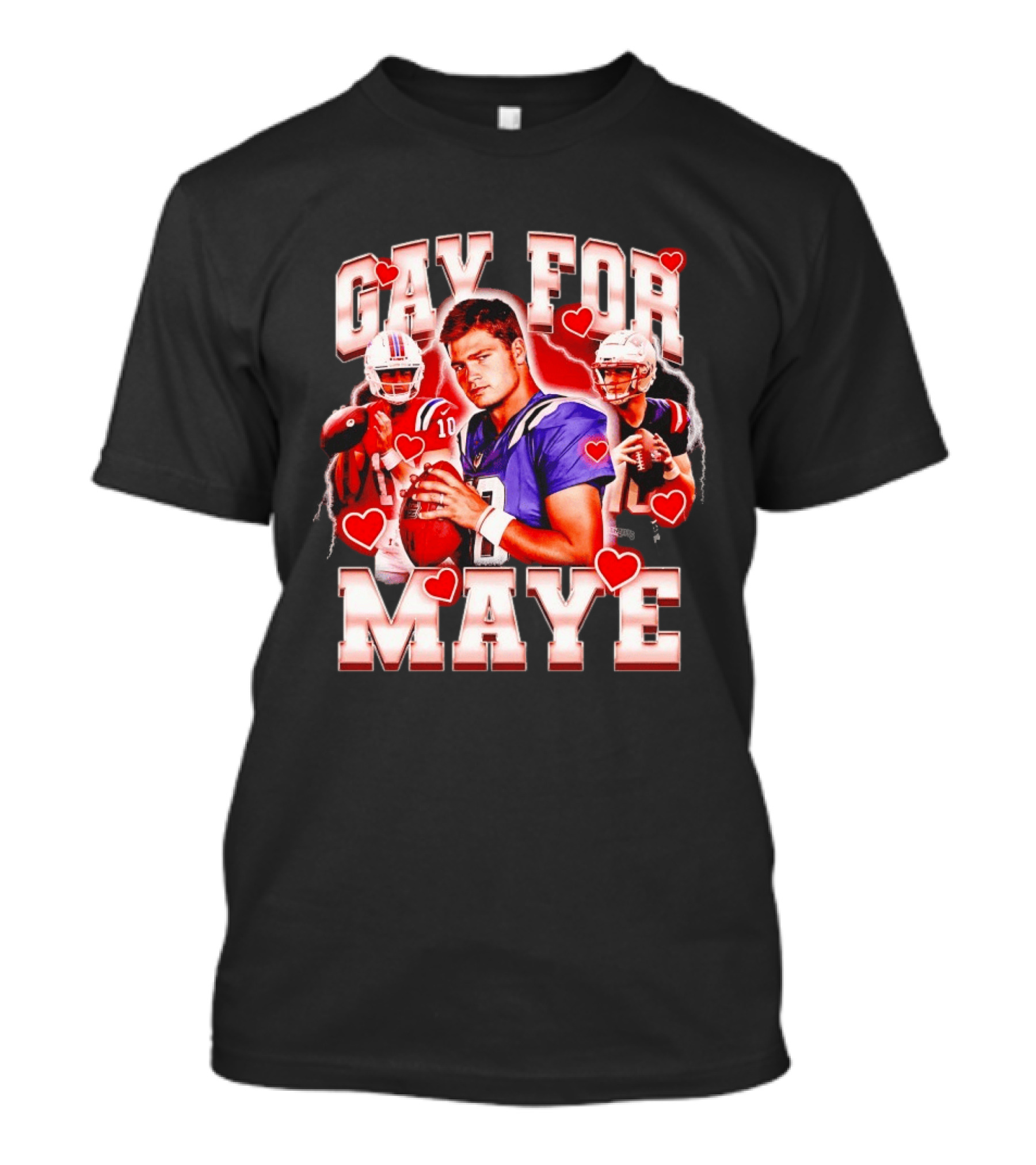 Gay For Maye Football Hearts Player T-Shirt