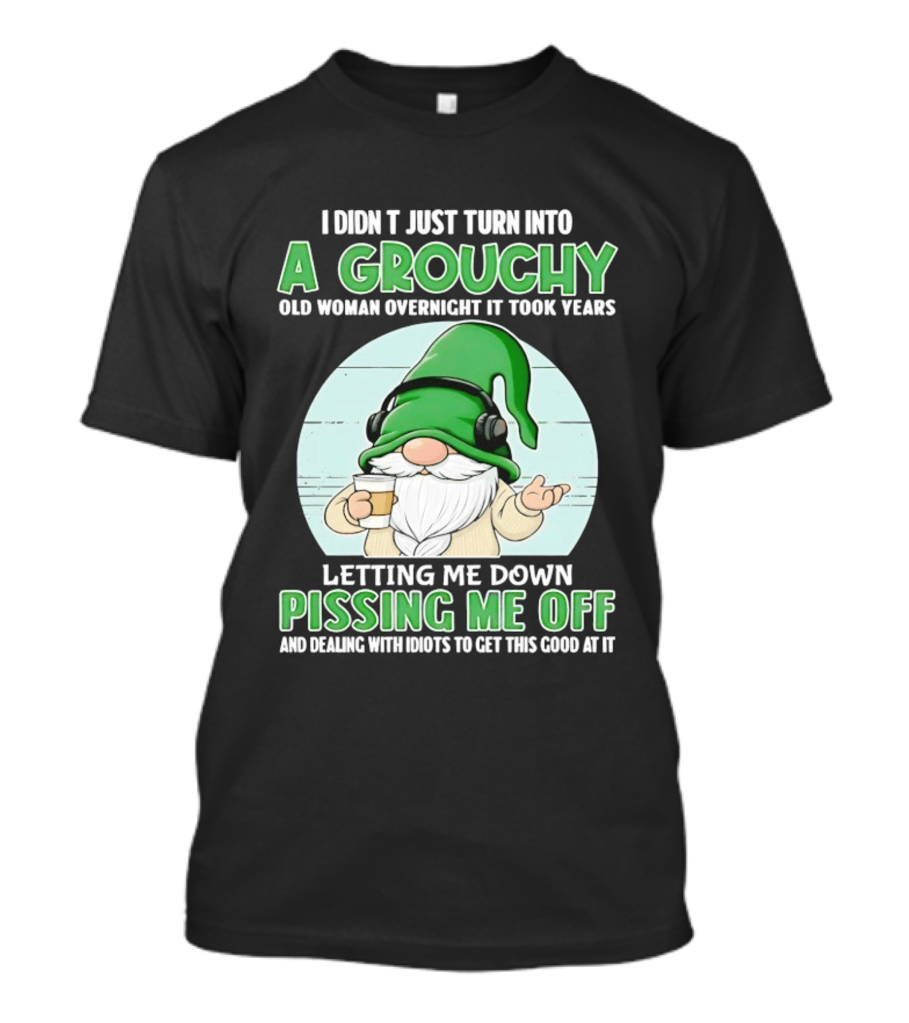 I Didn't Just Turn Into A Grouchy Old Woman Overnight Gnome Letting Me Down Pissing Me Off T-Shirt