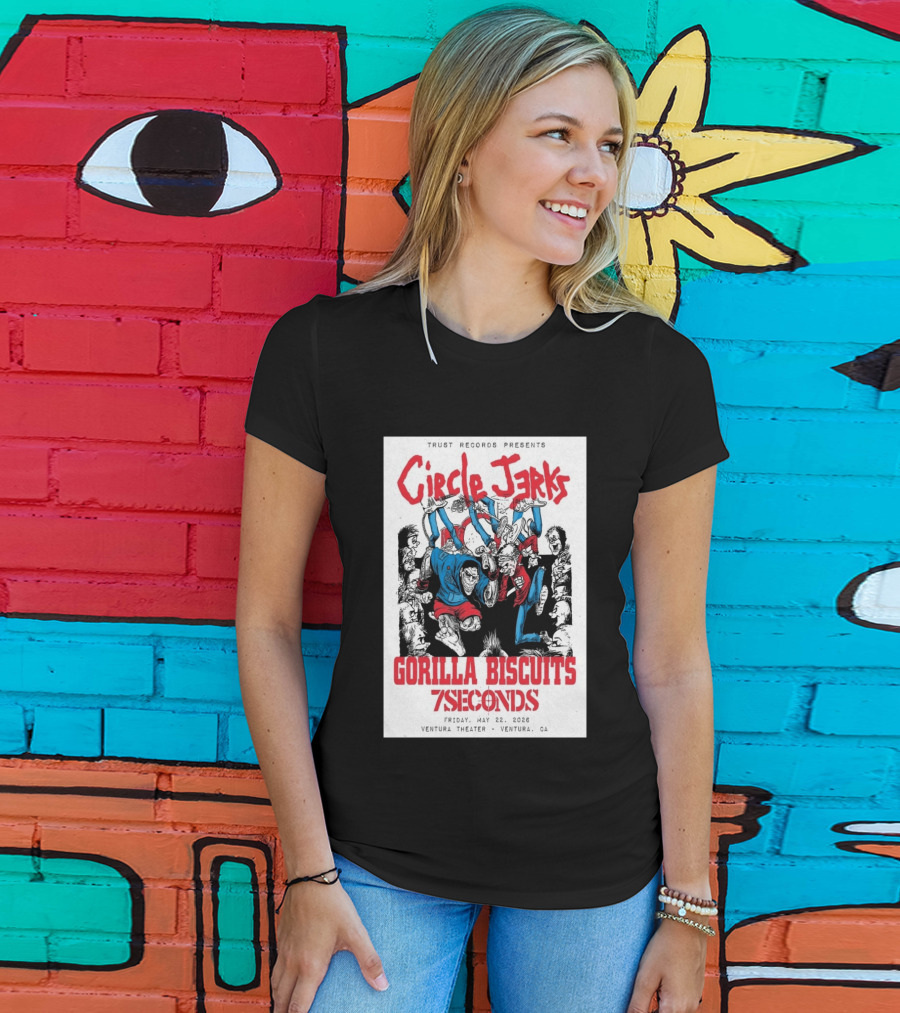 Circle Jerks Gorilla Biscuits 7Seconds Trust Records Ventura Theater May 22 2026 T-Shirt