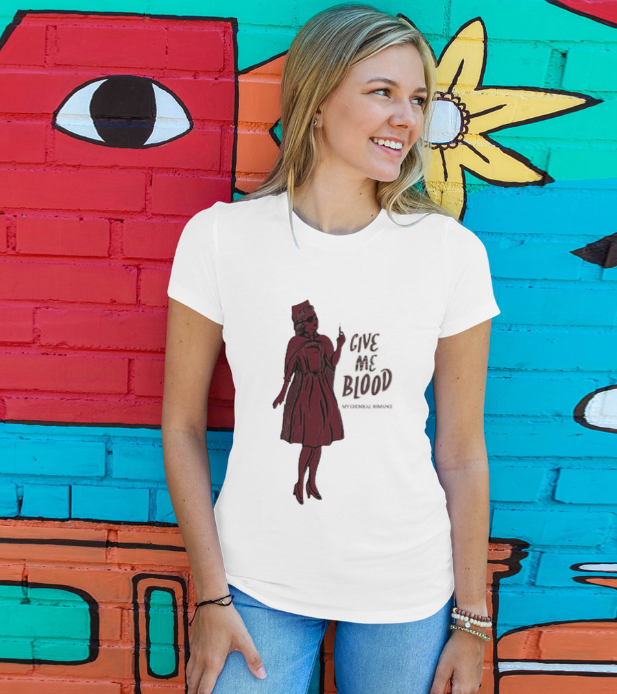 Give Me Blood Gothic Nurse Horror Halloween Costume T-Shirt