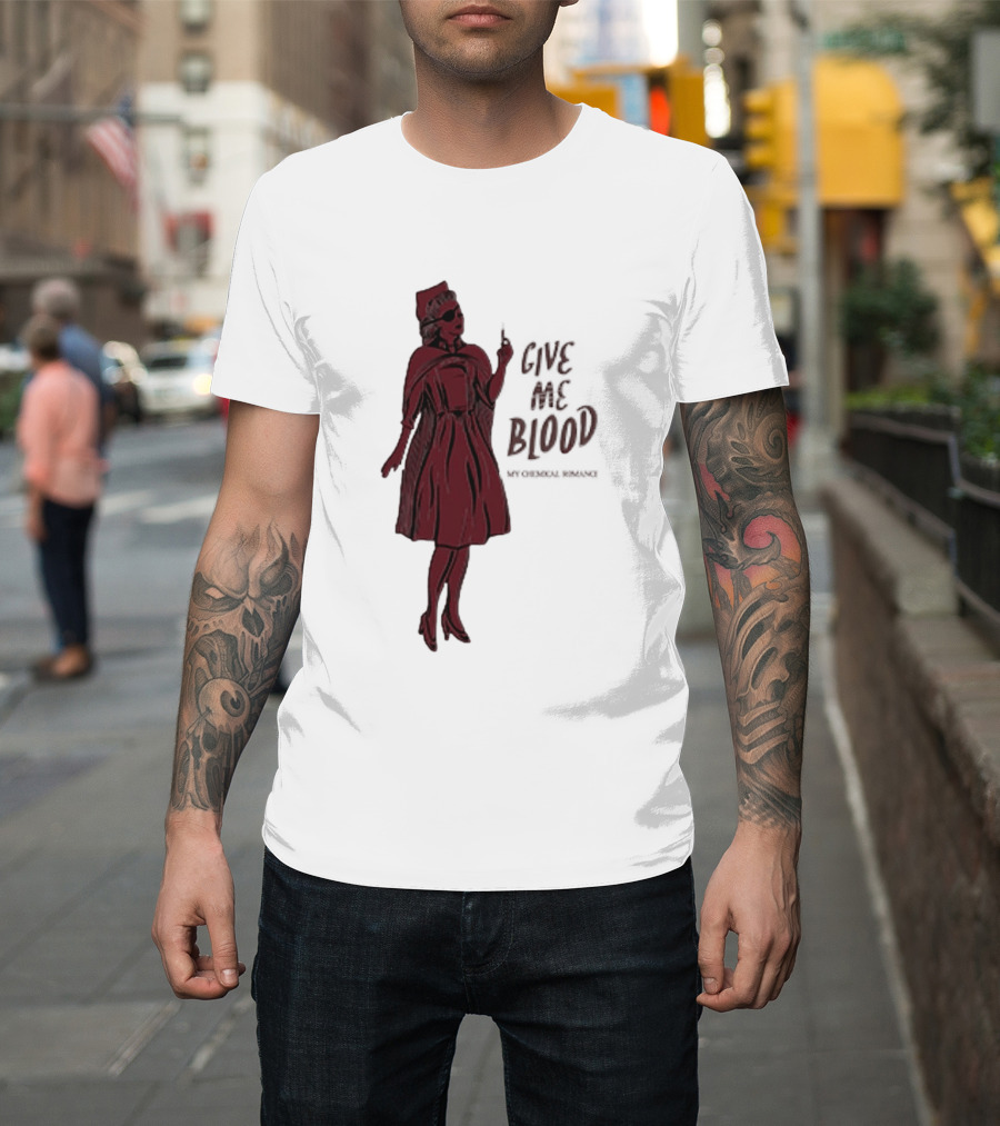 Give Me Blood Gothic Nurse Horror Halloween Costume T-Shirt