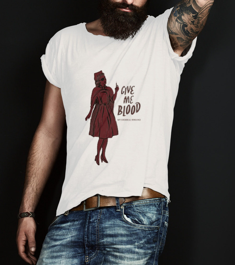 Give Me Blood Gothic Nurse Horror Halloween Costume T-Shirt