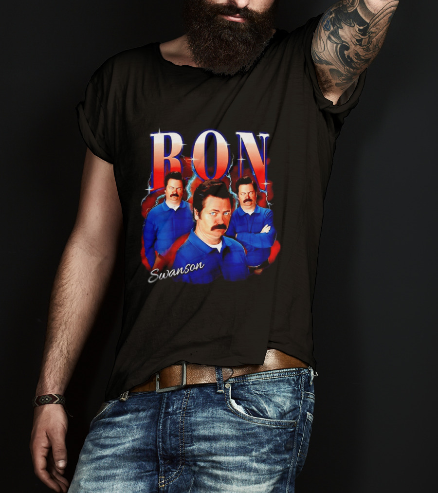 Parks And Recreation Ron Swanson Hearthrob Character Collage T-Shirt