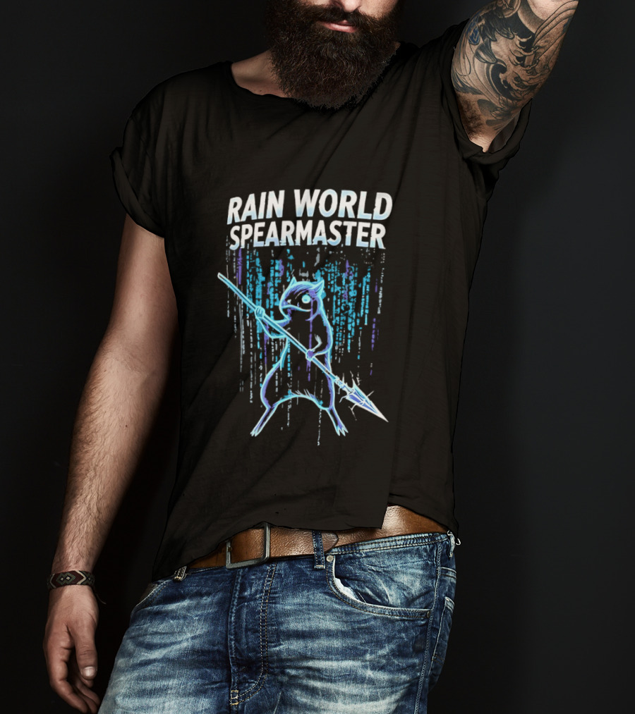 Rain World Spearmaster Character Art Neon Glow T-Shirt
