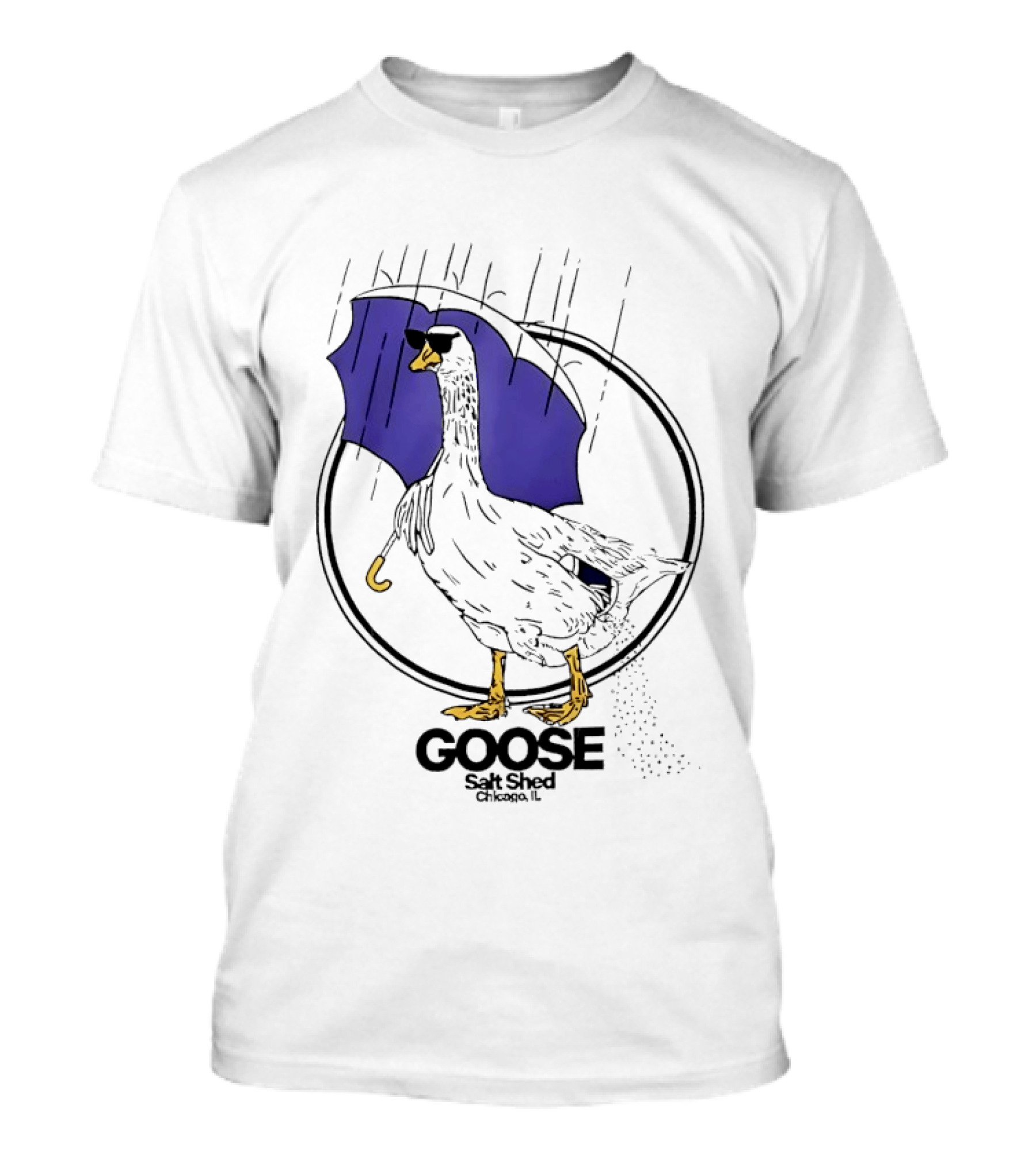Goose Salt Shed Chicago IL Purple Umbrella Rain T-Shirt