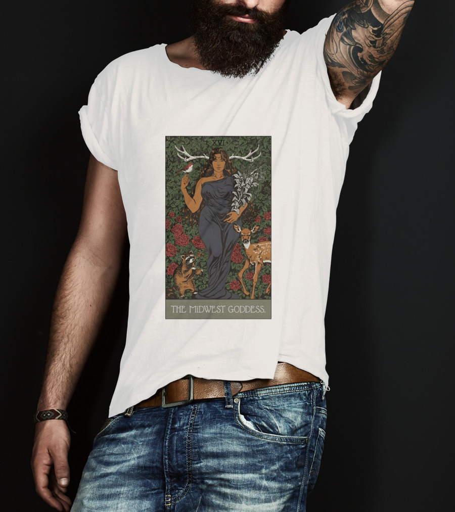 The Midwest Goddess XVI Antlered Deity With Nature T-Shirt