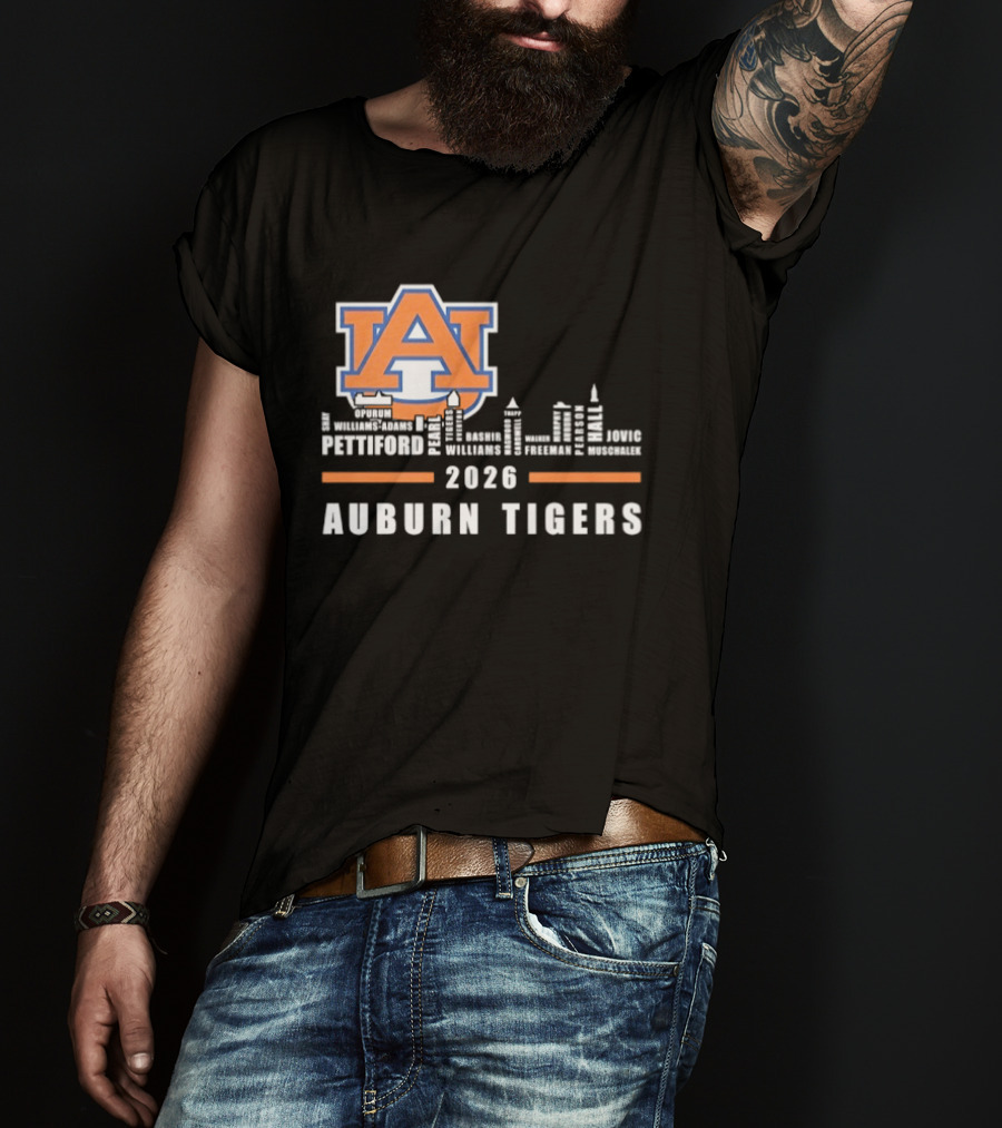 Auburn Tigers 2026 Pettiford Williams Broome Battie Skyline T-Shirt