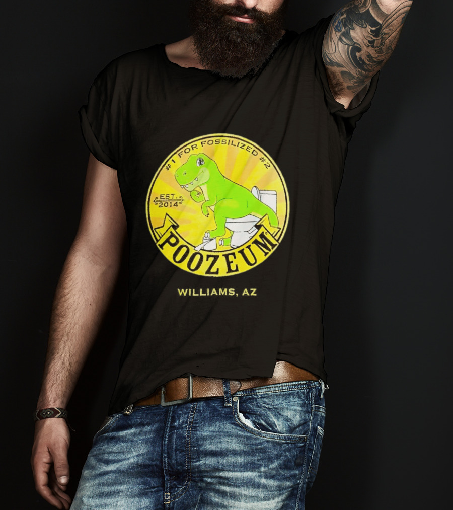 Poozeum Dinosaur Toilet Humor Est. 2014 #1 For Fossilized #2 T-Shirt