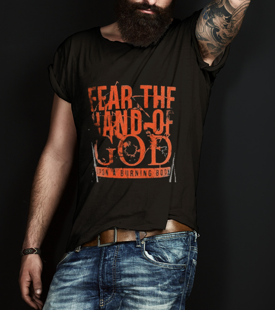 Upon A Burning Body Fear The Hand Of God Fiery Red T-Shirt