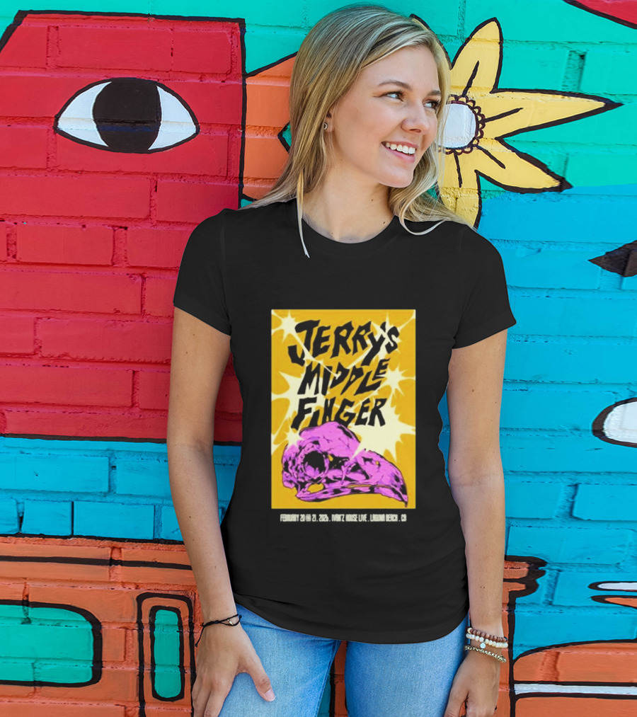 Jerry's Middle Finger Ivan's House Laguna Beach California February 20 & 21 2026 T-Shirt