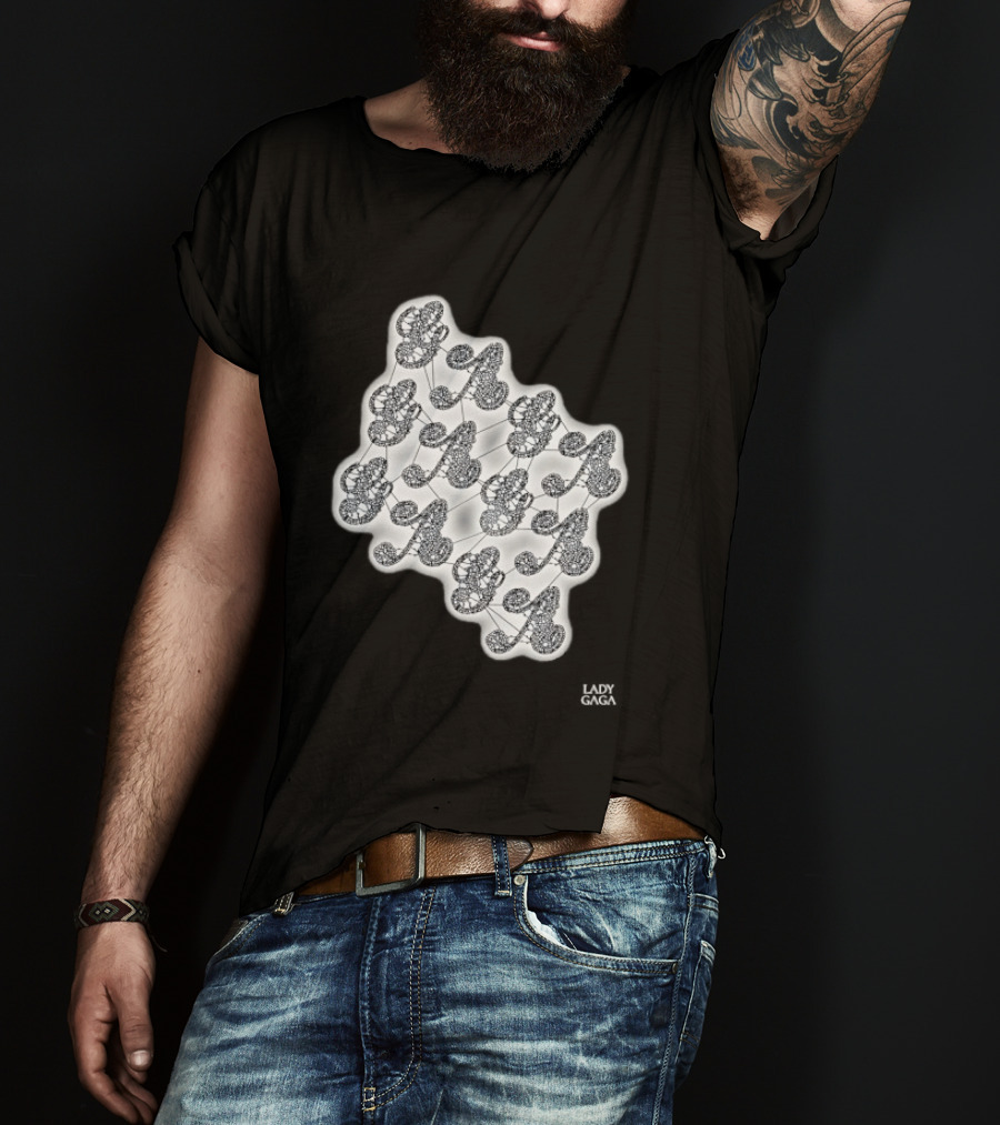 Lady Gaga Lace Gaga Artistic Monogram T-Shirt