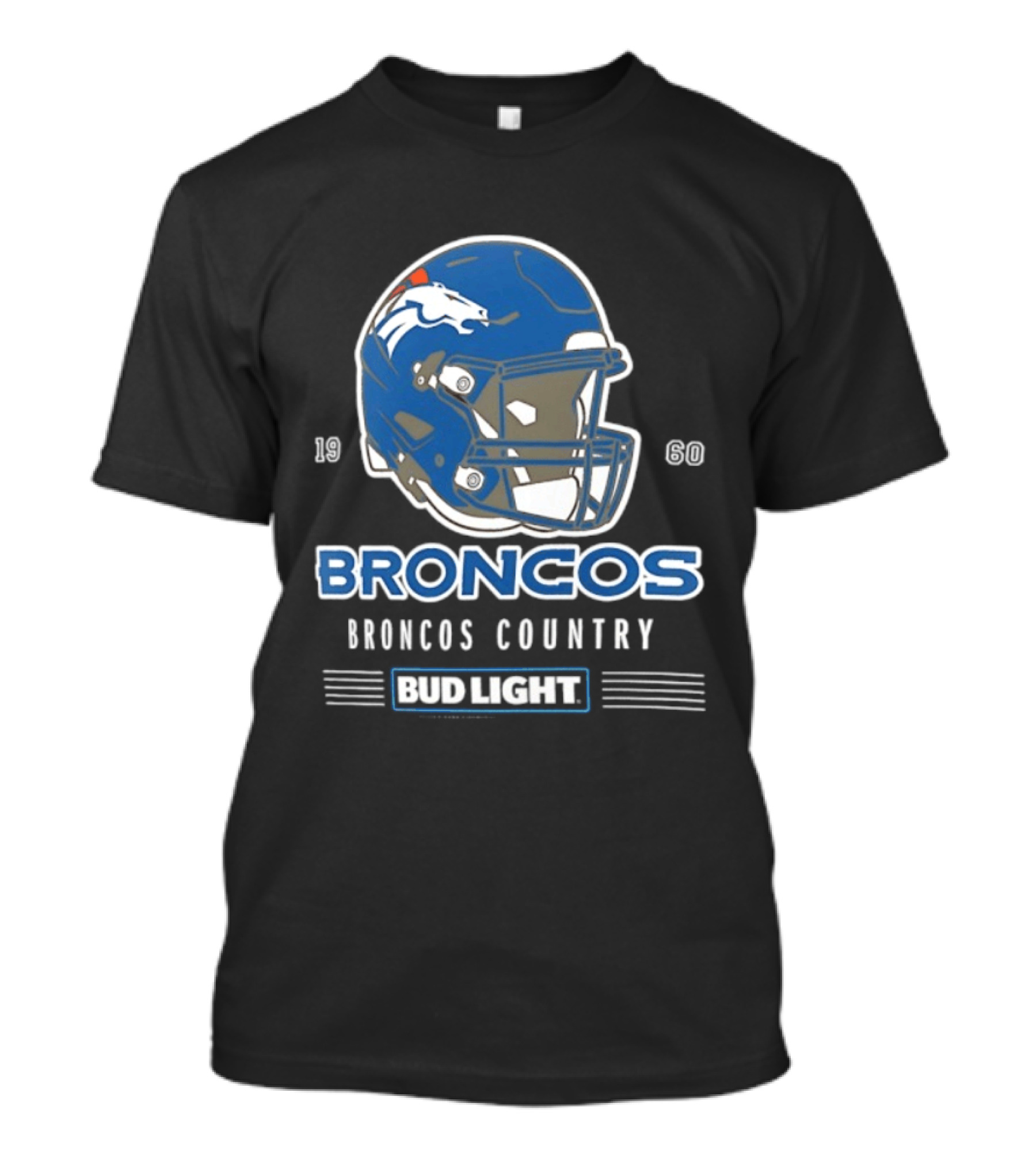 Broncos Country Bud Light NFL 1960 Helmet T-Shirt