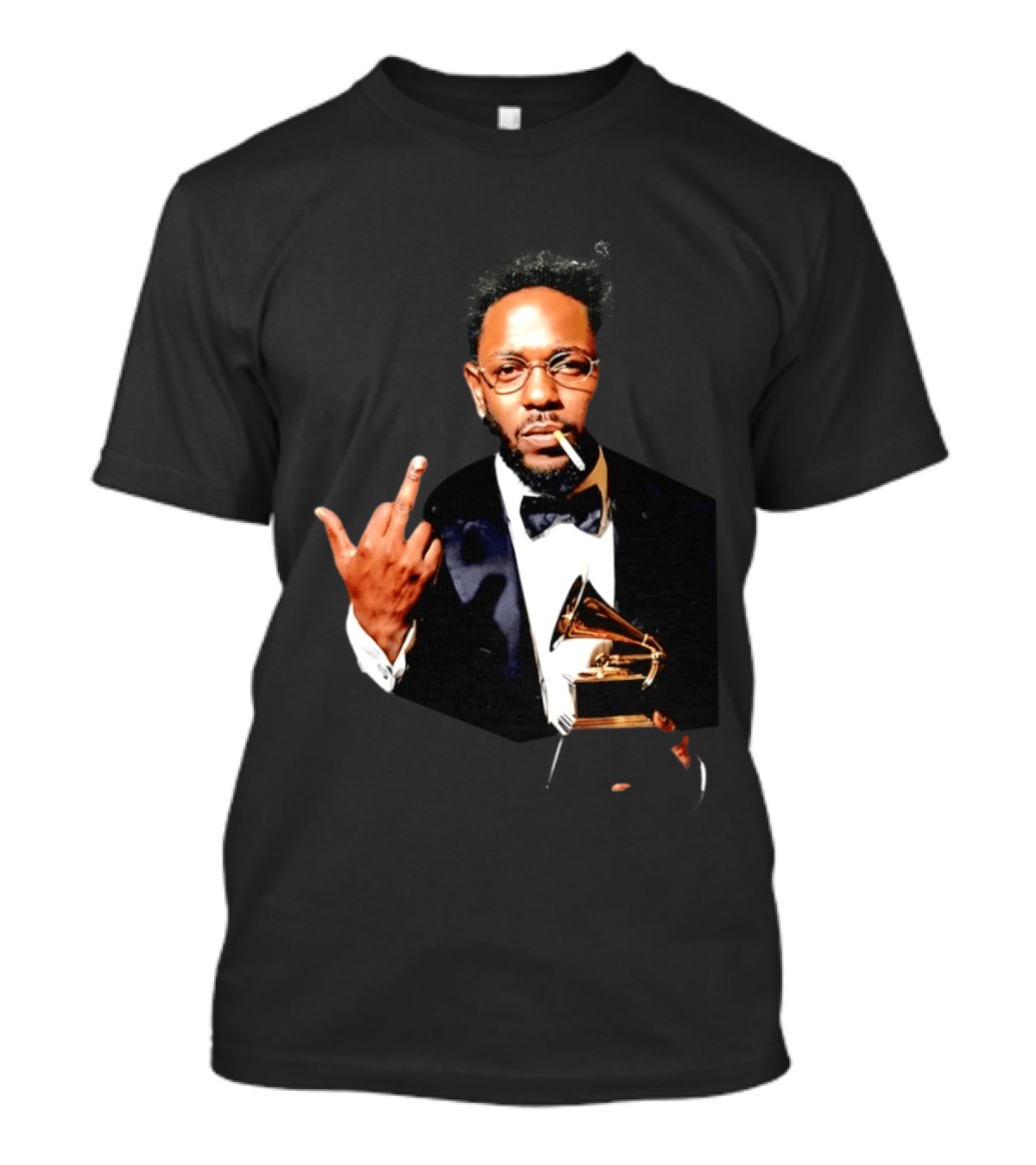 Kendrick Lamar Smoking Grammy Middle Finger Tuxedo T-Shirt