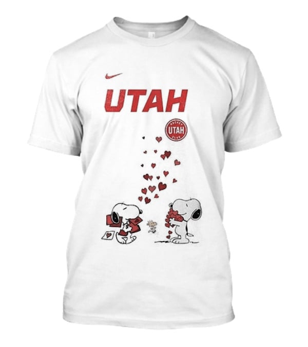 Utah Mammoth Snoopy Valentine Hearts Love U.S. T-Shirt