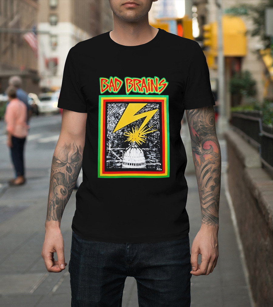 Bad Brains Lightning Capitol Explosion Bold Graphic Retro Vibe T-Shirt