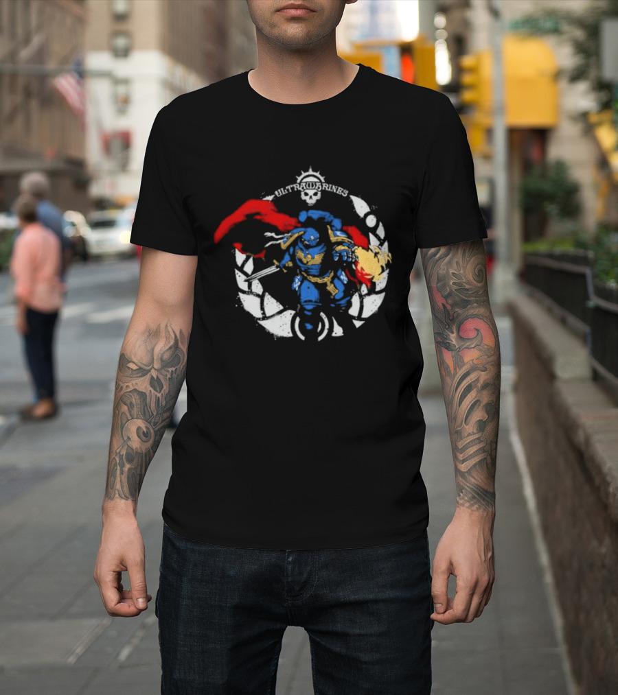 Warhammer Ultramarines Verse Skull Warrior With Helmet T-Shirt