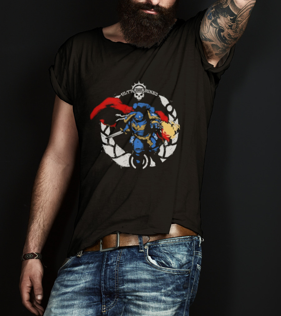 Warhammer Ultramarines Verse Skull Warrior With Helmet T-Shirt