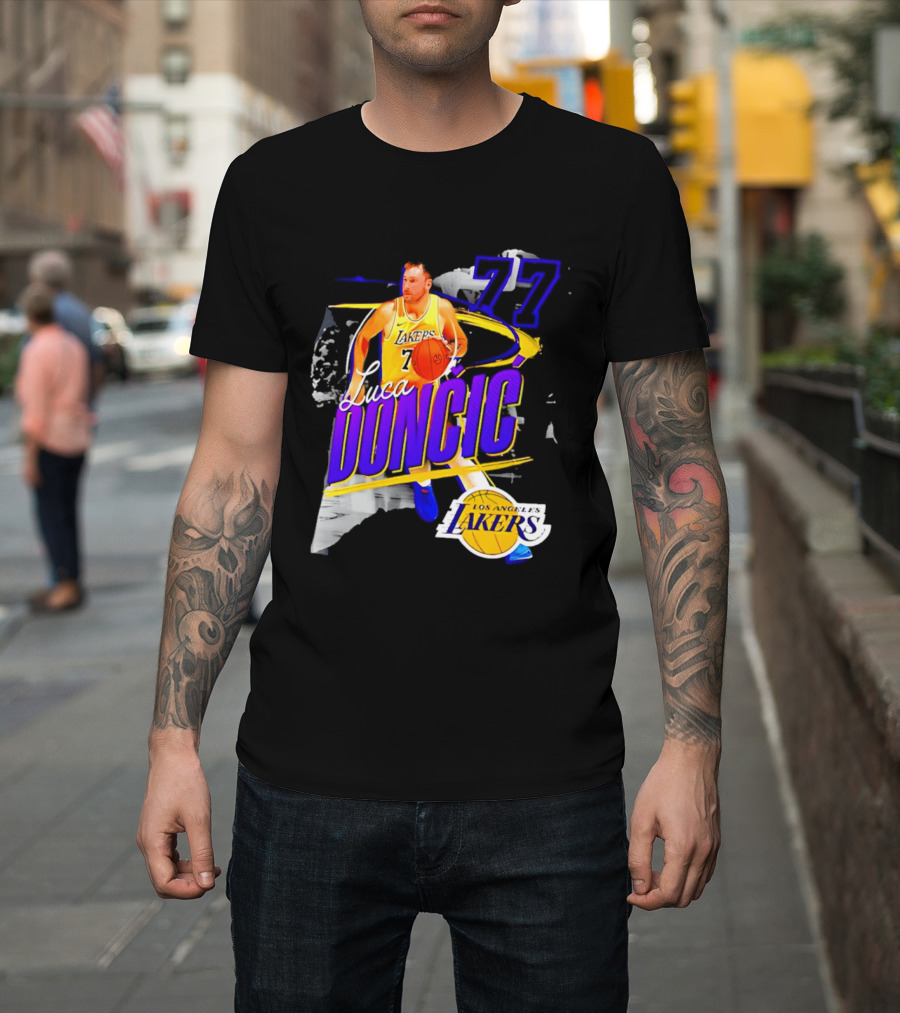 Luka Dončić Number 77 Los Angeles Lakers Basketball NBA 2026 T-Shirt