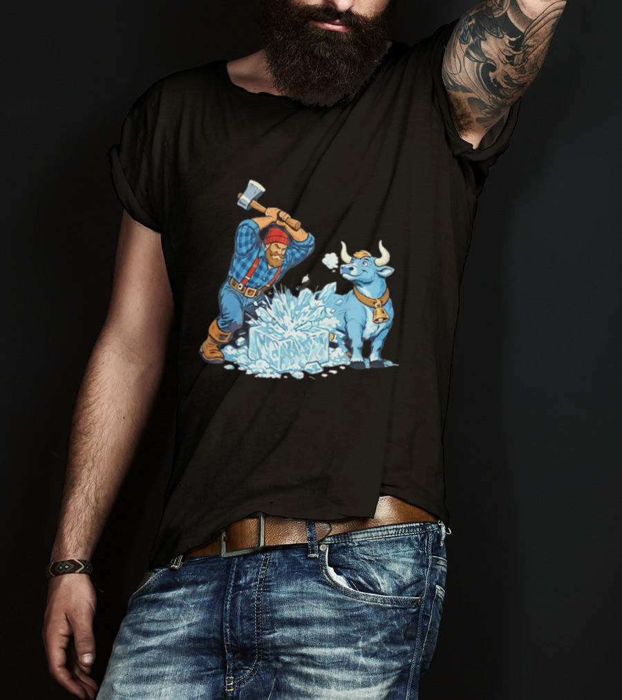 Minnesota Paul Bunyan Babe Blue Ox Breaking Ice Resistance T-Shirt