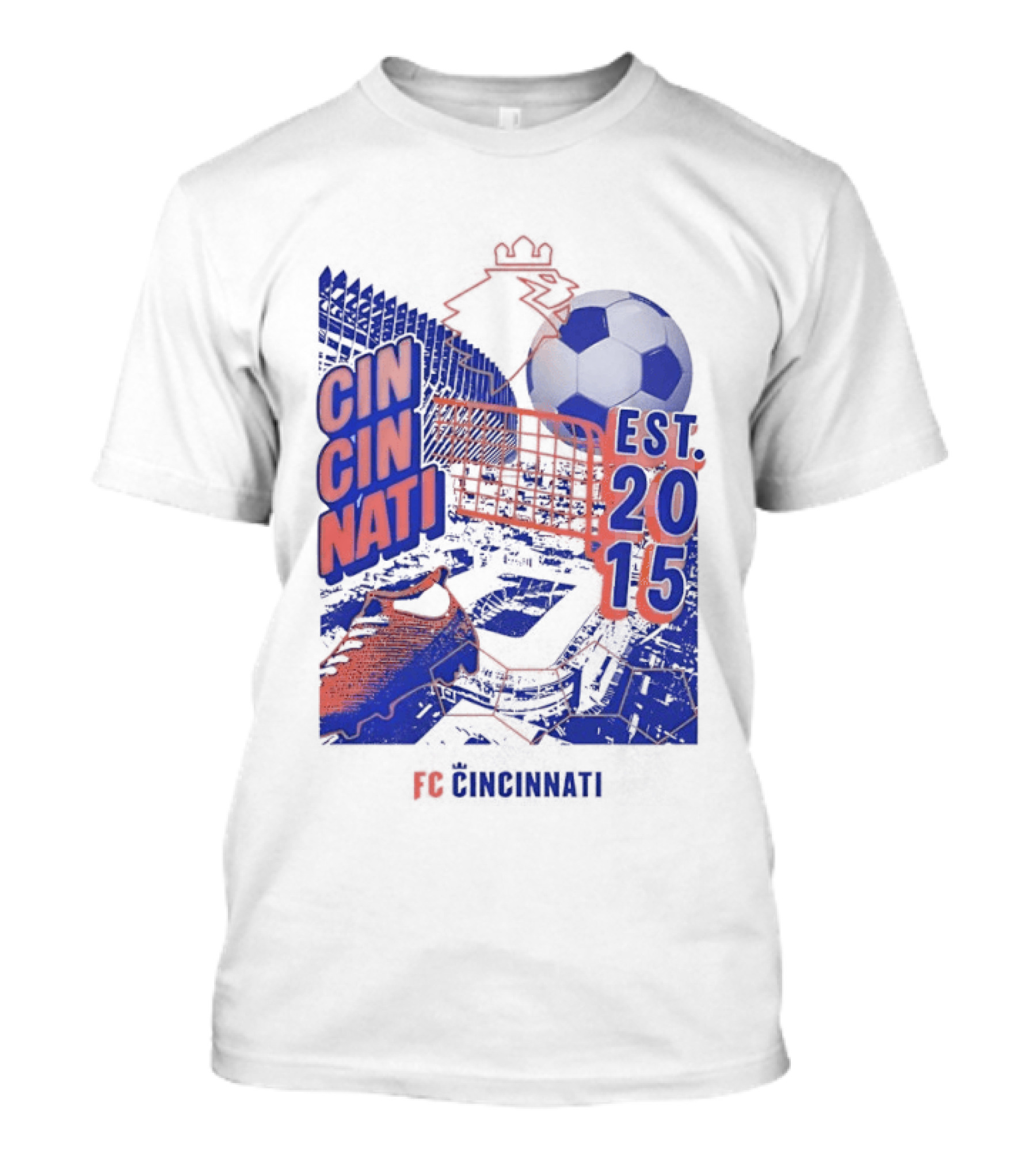 FC Cincinnati Est 2015 Soccer Ball Cleats Iconic Sports Team T-Shirt