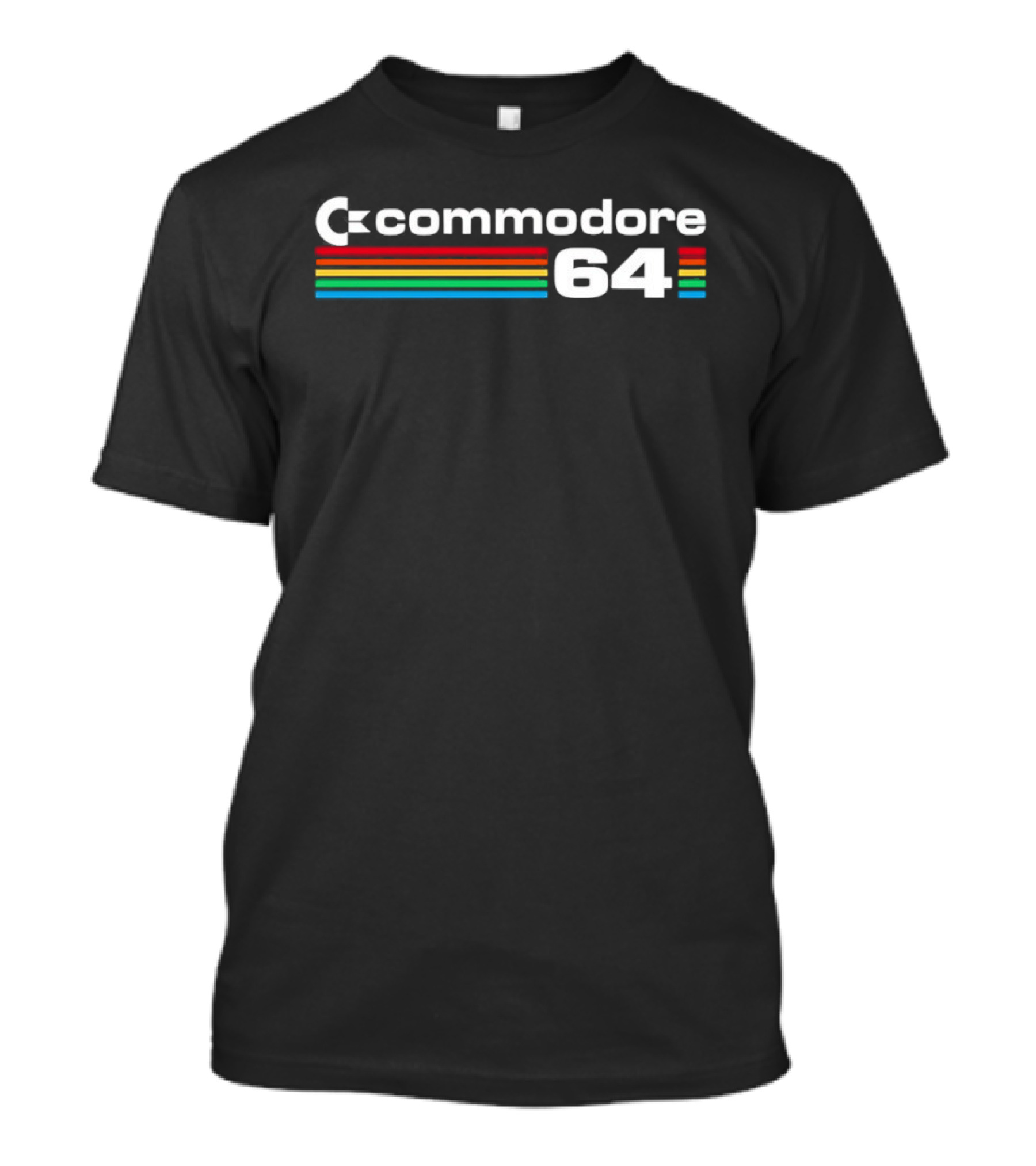 Commodore 64 Retro Computer Icon Color Stripes T-Shirt