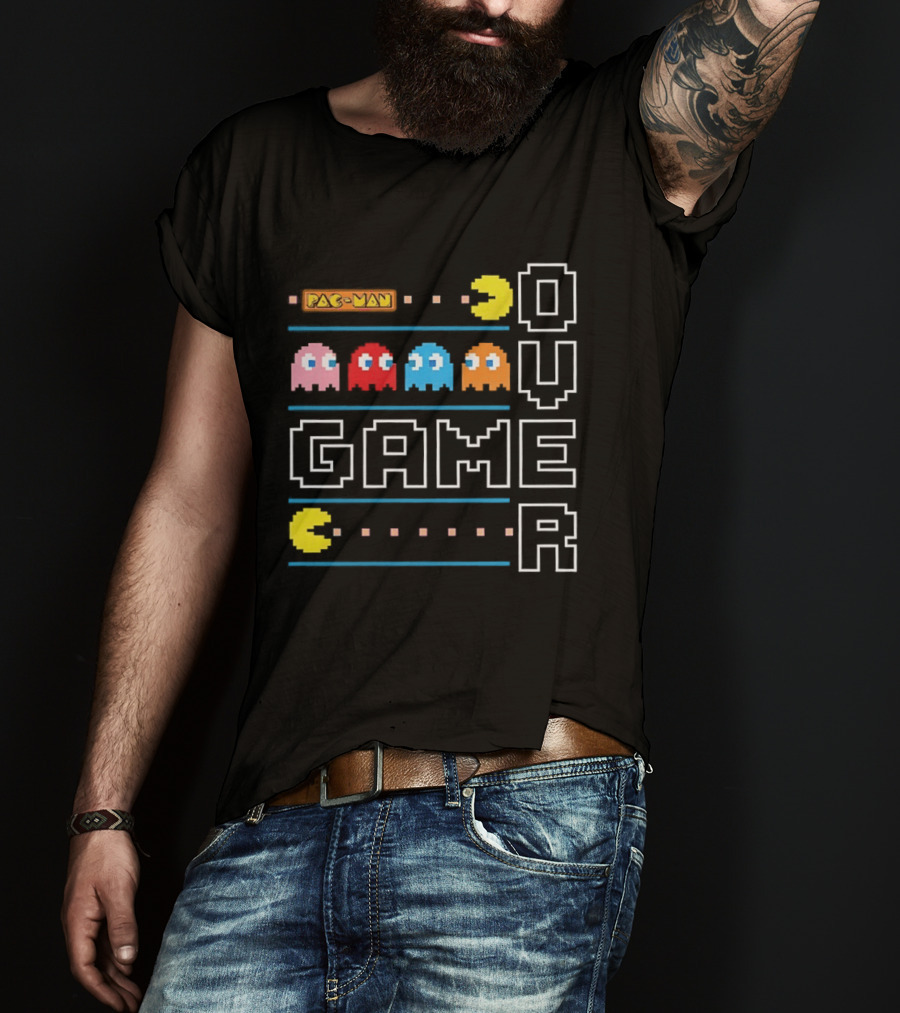 Pac Man Game Over With Ghosts Retro Arcade T-Shirt
