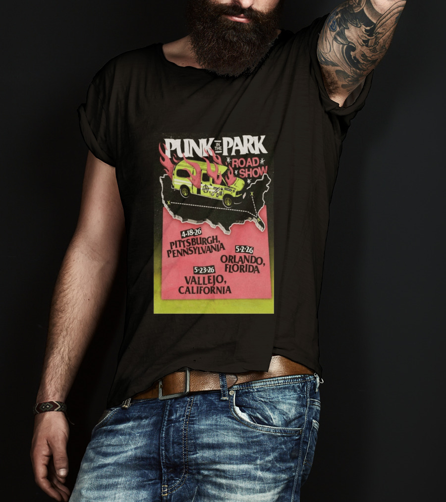 Punk In The Park Road Show April 18 2026 Pittsburgh Pennsylvania Tour Dates Orlando Vallejo T-Shirt